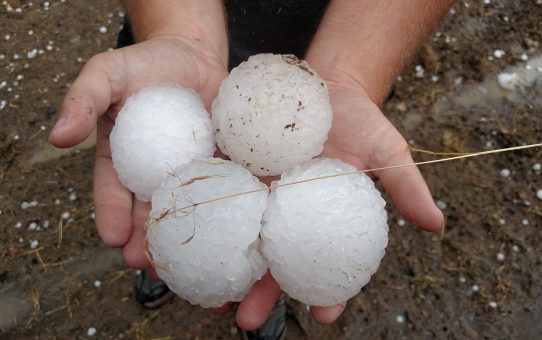 Softball sized hail near Wheatland, Wyoming